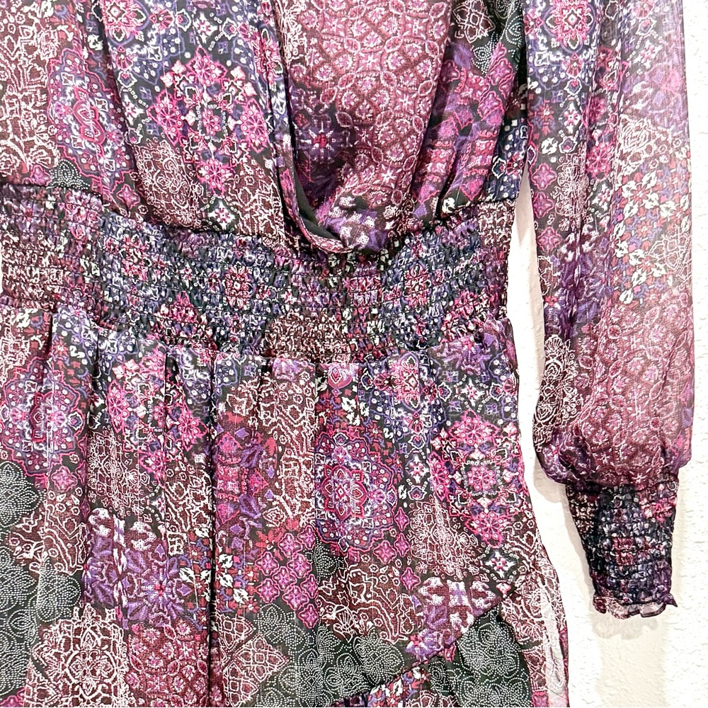 Michael Kors Patchwork Georgette Ruffled Wrap Dre… - image 4